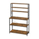 Gina 66 Inch Kitchen Baker Rack 6 Tier Brown Shelves Hooks Black Iron By Casagear Home BM316394