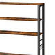 Gina 66 Inch Kitchen Baker Rack 6 Tier Light Brown Shelves Hooks Black By Casagear Home BM316395