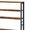 Gina 66 Inch Kitchen Baker Rack 6 Tier Light Brown Shelves Hooks Black By Casagear Home BM316395