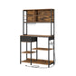 Jax 71 Inch Kitchen Storage Rack 4 Tier Brown Shelves 1 Drawer Black Iron By Casagear Home BM316397