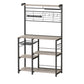 Kodi 66 Inch Kitchen Baker Rack, 4 Tier Gray Shelves, Wire Basket, Black By Casagear Home