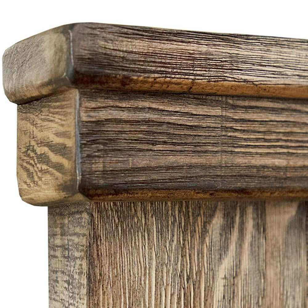 Maze California King Size Bed Farmhouse Style Natural Mango Wood Finish By Casagear Home