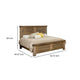 Maze California King Size Bed Farmhouse Style Natural Mango Wood Finish By Casagear Home