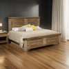 Maze California King Size Bed Farmhouse Style Natural Mango Wood Finish By Casagear Home BM316400