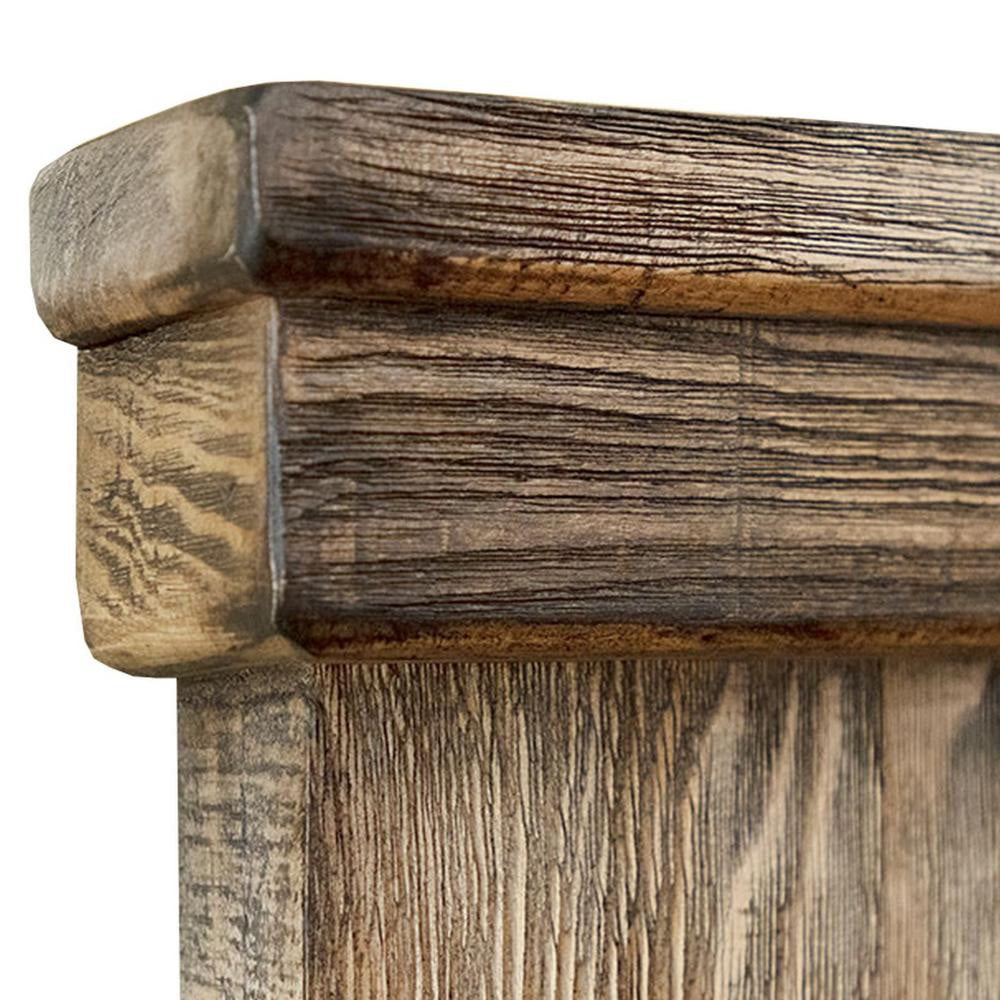 Maze King Size Bed Farmhouse Panel Headboard Natural Mango Wood Finish By Casagear Home