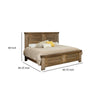 Maze King Size Bed Farmhouse Panel Headboard Natural Mango Wood Finish By Casagear Home BM316401