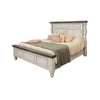 Sim California King Size Bed Farmhouse Turned Headboard Gray Ivory White By Casagear Home BM316404