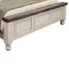 Sim King Size Bed Farmhouse Turned Headboard Gray Ivory White Pine Wood By Casagear Home