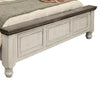 Sim Queen Size Bed Farmhouse Turned Headboard Gray Ivory White Pine Wood By Casagear Home