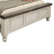 Sim Queen Size Bed Farmhouse Turned Headboard Gray Ivory White Pine Wood By Casagear Home