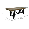 Pola 78 Inch Counter Height Dining Table Brown Rectangular Top Black Base By Casagear Home BM316408