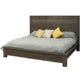 Pola King Size Bed Panel Headboard Low Profile Footboard Brown Pine Wood By Casagear Home BM316409