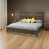 Pola Queen Bed, Panel Headboard, Low Profile Footboard, Brown Pine Wood By Casagear Home