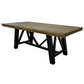 Pola 79 Inch Dining Table Farmhouse Brown Rectangular Wood Black Base By Casagear Home BM316411