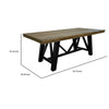 Pola 79 Inch Dining Table Farmhouse Brown Rectangular Wood Black Base By Casagear Home BM316411