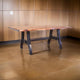 Umey 79 Inch Dining Table, Live Edge Brown Mango Wood, Black Angled Base By Casagear Home