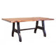 Umey 79 Inch Dining Table Live Edge Brown Mango Wood Black Angled Base By Casagear Home BM316415