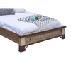 Fena California King Bed Rustic Panel Iron Nailhead Trim Brown Solid Wood By Casagear Home
