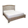 Ata King Size Bed, Raised Panel Headboard, Brown, Gray Solid Pine Wood By Casagear Home