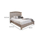 Ata Queen Size Bed Raised Panel Headboard Brown Gray Solid Pine Wood By Casagear Home BM316418