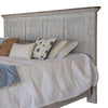 Fin King Size Bed Farmhouse Gray Panel Headboard Brown Accent Wood Top By Casagear Home BM316425