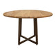 Asic 47 Inch Dining Table Brown Mango Wood Round Top Cross Metal Base By Casagear Home BM316431