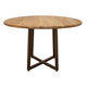 Asic 47 Inch Dining Table Brown Mango Wood Round Top Cross Metal Base By Casagear Home BM316431