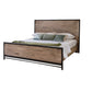 Piel Queen Size Bed Panel Headboard Black Accent Frame Brown Mango Wood By Casagear Home BM316434