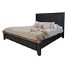 Okai King Bed Vertical Lines Round Edge Panel Headboard Black Solid Wood By Casagear Home