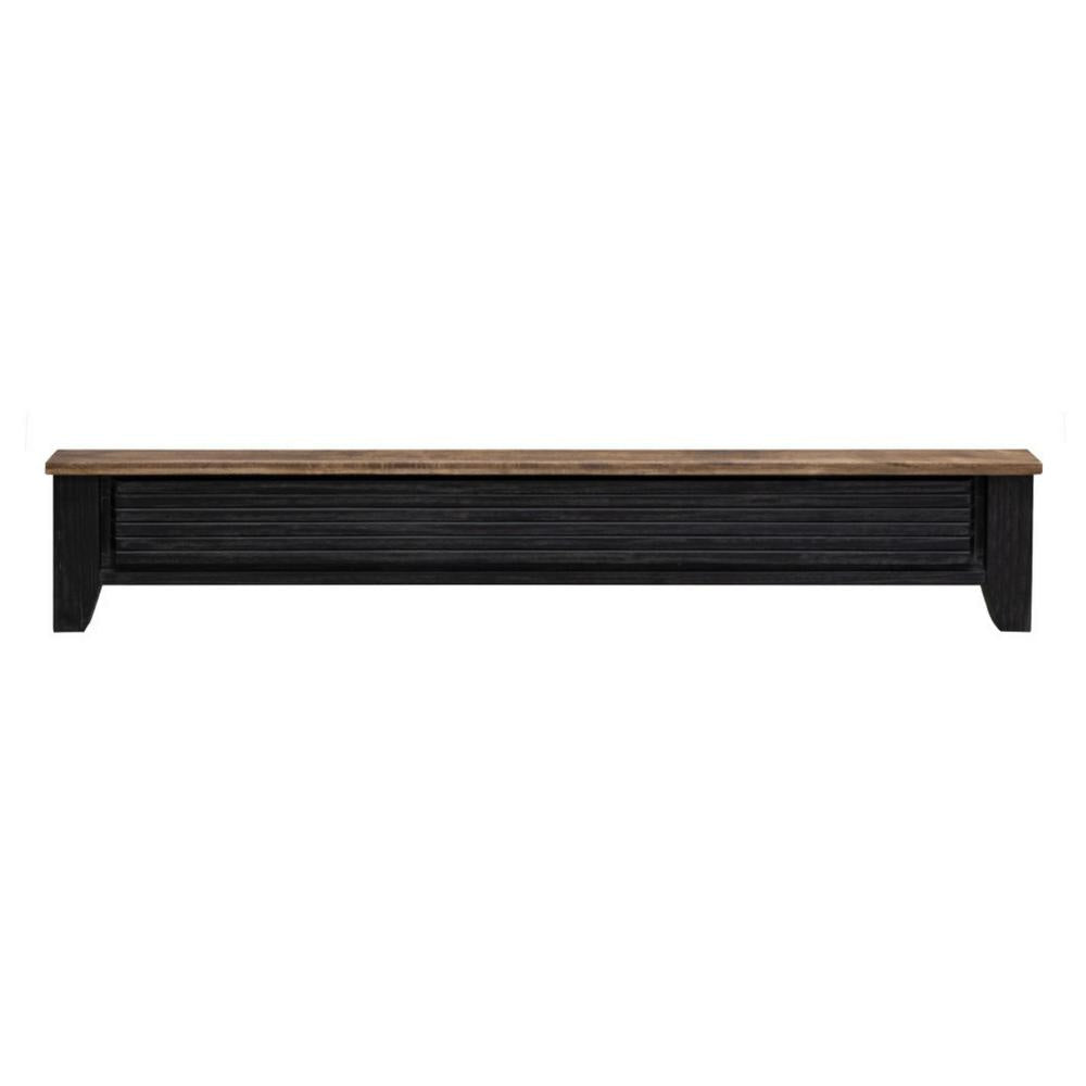 Okai King Bed Vertical Lines Round Edge Panel Headboard Black Solid Wood By Casagear Home