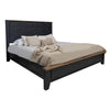 Okai King Bed Vertical Lines Round Edge Panel Headboard Black Solid Wood By Casagear Home