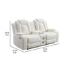 Nova Luxury Manual Recliner Loveseat In White with USB Lights Speakers By Casagear Home BM316460