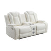 Nova Luxury Manual Recliner Loveseat In White with USB Lights Speakers By Casagear Home BM316460