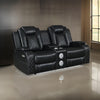 Nova Luxury Power Recliner Loveseat, Right Facing, Speaker, Console, Black By Casagear Home