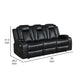 Nova Luxury Power Recliner Sofa Drop Down Tray Speakers USB Black By Casagear Home BM316466