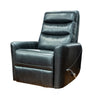 Aki 36 Inch Swivel Manual Recliner Chair, Luxury Plush Black Faux Leather By Casagear Home