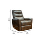 Aki 36 Inch Swivel Manual Recliner Chair, Luxury Plush Brown Faux Leather By Casagear Home