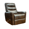 Aki 36 Inch Swivel Manual Recliner Chair Luxury Plush Brown Faux Leather By Casagear Home BM316469