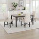 Phy 5pc Dining Table and Chairs Set, Nailheads, Tufted Beige, Brown, Black By Casagear Home
