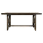 Luo 66 Inch Dining Table Rustic Crossed Base Rectangular Brown Wood Top By Casagear Home BM316478