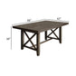 Luo 66 Inch Dining Table Rustic Crossed Base Rectangular Brown Wood Top By Casagear Home BM316478