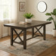 Luo 66 Inch Dining Table, Rustic Crossed Base, Rectangular Brown Wood Top By Casagear Home