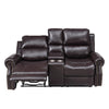 Tavi 74 Inch Console Loveseat Dual Manual Recliner Nailhead Trim Brown By Casagear Home BM316487