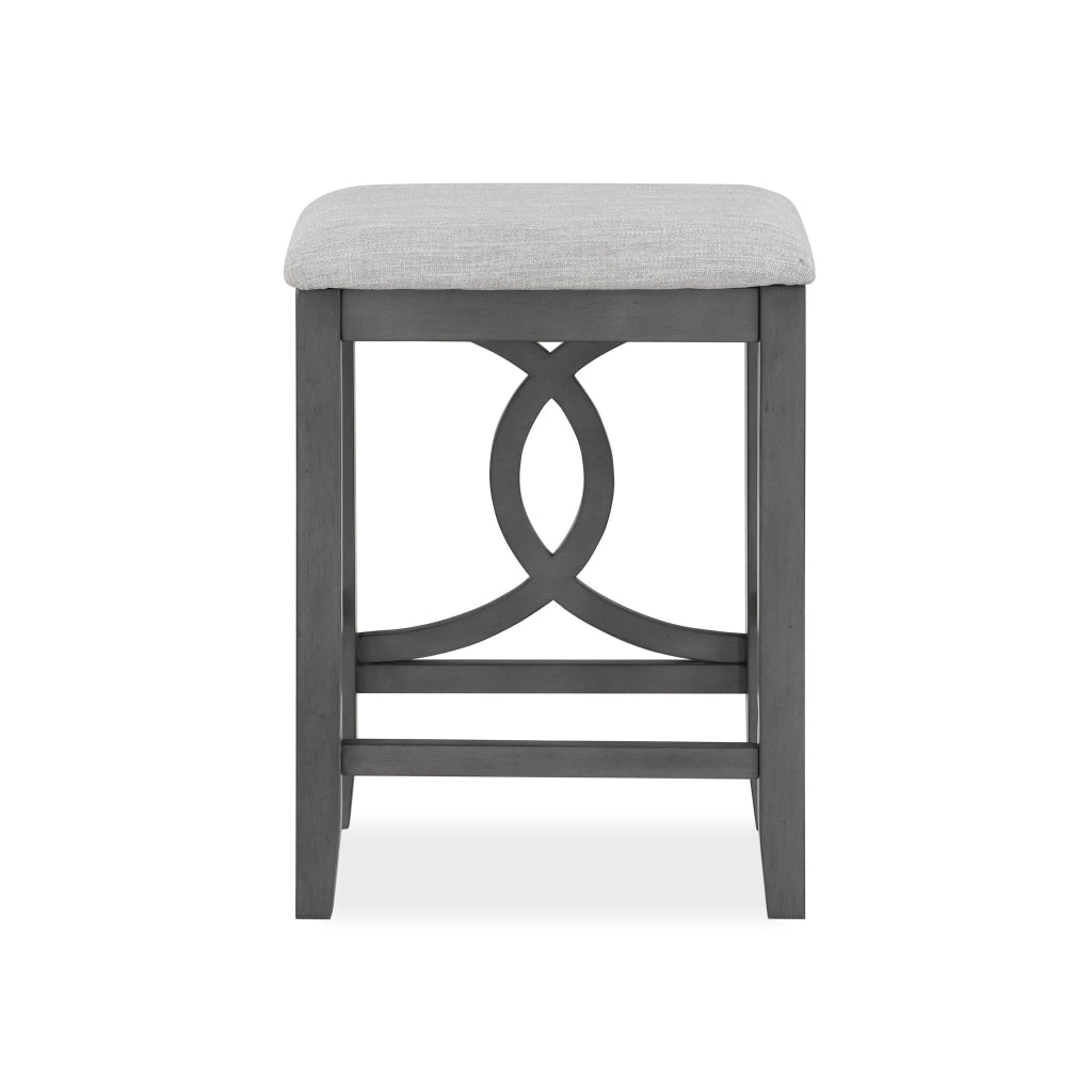 Ruth 25 Inch Counter Height Stool Set of 2 Beige Polyester Padded Gray By Casagear Home BM316498