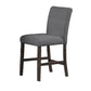 Ghy 25 Inch Dining Side Chair Set of 2, Gray Textured Upholstery, Brown By Casagear Home