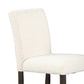 Ghy 25 Inch Dining Side Chair Set of 2, White Textured Upholstery, Brown By Casagear Home