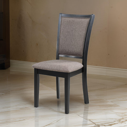 Mac 21 Inch Dining Side Chair Set of 2, Tall Curved Backrest, Padded Brown By Casagear Home