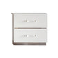 Ruo 25" Inch Modern Nightstand, 2 Drawers, Chrome Plinth Base, White Wood By Casagear Home