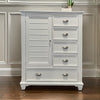 Limi 52 Inch Tall Dresser Chest with 6 Drawers and Door Shelves, White Wood By Casagear Home