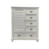 Limi 52 Inch Tall Dresser Chest with 6 Drawers and Door Shelves White Wood By Casagear Home BM316512